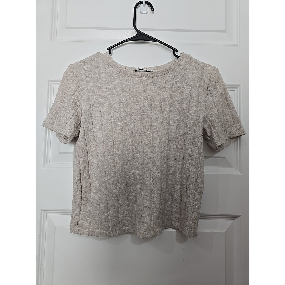 Zara Shirt Tan/Cream Sz S
